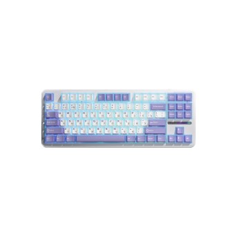 Клавиатура AULA F87, mechanical, Gray Wood V3 switch, 87 keys EN/<wbr>RU, 2.4/<wbr>BT/<wbr>cable, Blue-white-purple - Metoo (1)