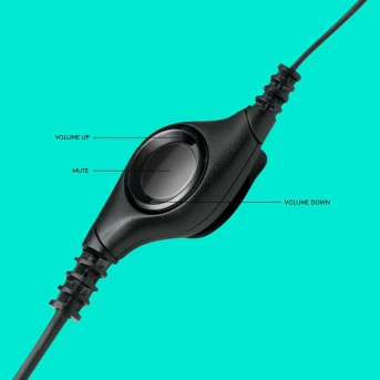 Гарнитура Logitech H390 (USB, элементы управления на кабеле, кабель 2.33м) (M/<wbr>N: A00146) - Metoo (5)