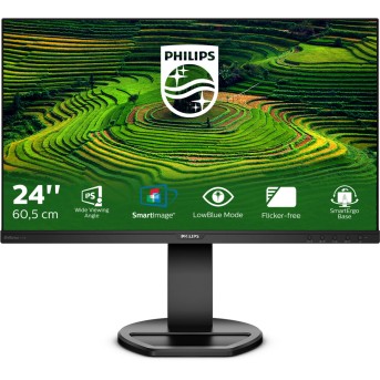 Монитор LCD 23.8'' [16:9] 1920х1080(FHD) IPS, nonGLARE, 75 Hz, 250 cd/<wbr>m2, H178°/<wbr>V178°, 1000:1, 50М:1, 16.7M, 5ms, VGA, DVI, HDMI, DP, USB-Hub, Height adj, Pivot, Tilt, Swivel, Speakers, 3Y, Black - Metoo (1)