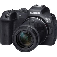 Фотоаппарат Canon EOS R7 + RF-S 18-150mm F3.5-6.3 IS STM, беззеркальный, черный, 34 Mpx, CMOS 22.3х14.8 мм, UHD 4K, экран 3.0" поворотный, Li-ion