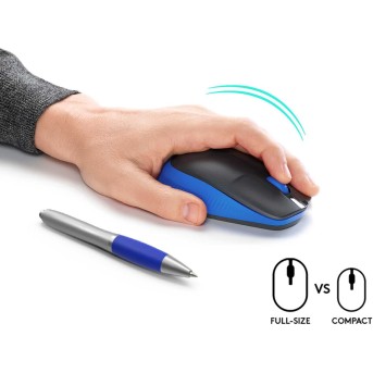 Мышь беспроводная полноразмерная Logitech M190 Blue (M/<wbr>N: MR0087 / CU0019) - Metoo (4)