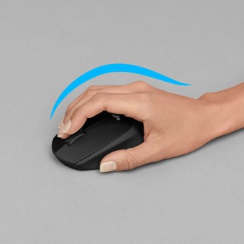 Мышь беспроводная Logitech M330 Silent Plus Black (черная, оптическая, 1000dpi, 2.4 GHz/<wbr>USB-ресивер, бесшумная, под правую руку) (M/<wbr>N: M-R0051 / C-U0010) - Metoo (7)