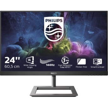 Монитор LCD 23.8'' 16:9 1920х1080(FHD) VA, nonGLARE, 144 Hz, 350 cd/<wbr>m2, H178°/<wbr>V178°, 3500:1, 16.7M, 4ms, HDMI, DP, Tilt, Speakers, Black 242E1GAJ00 - Metoo (1)