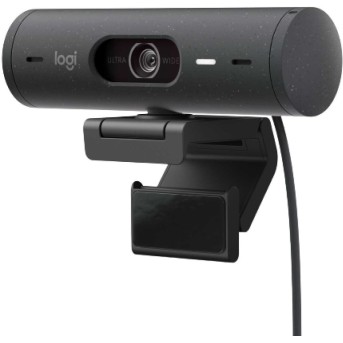 Веб-камера Logitech Brio 500 Graphite (Full HD, 1080p/<wbr>30fps, автофокус, zoom 4x, угол обзора 90° по диагонали, стереомикрофон, 4Мп) - Metoo (1)