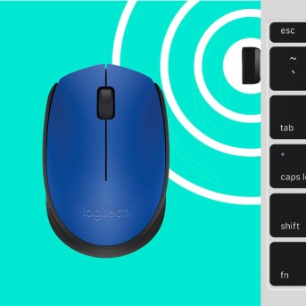 Мышь беспроводная Logitech M171 Blue (синяя, оптическая, 1000dpi, 2.4 GHz/<wbr>USB-ресивер) (M/<wbr>N: M-R0060 / C-U0010) - Metoo (5)