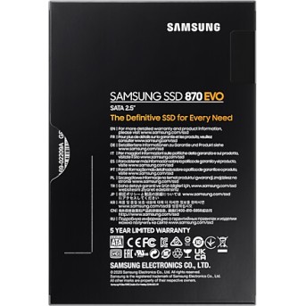 Накопитель на жестком магнитном диске Samsung Твердотельный накопитель SSD Samsung MZ-77E1T0BW 1000ГБ 2.5" 870 EVO SATA III - Metoo (7)