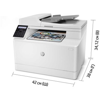 МФУ HP 7KW56A Color LaserJet Pro MFP M183fw Printer (A4) Printer/<wbr>Scanner/<wbr>Copier/<wbr>Fax/<wbr>ADF, 600 dpi, 800 MHz, 16 ppm, 256 MB DDR, 128 MB Flash, tray 150 pages, USB+Ethernet+Wi-Fi, Duty cycle 30000 pages - Metoo (2)