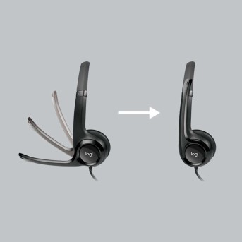 Гарнитура Logitech H390 (USB, элементы управления на кабеле, кабель 2.33м) (M/<wbr>N: A00146) - Metoo (3)