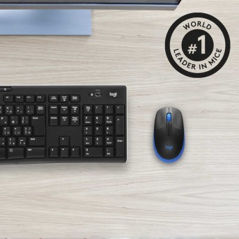 Мышь беспроводная полноразмерная Logitech M190 Blue (M/<wbr>N: MR0087 / CU0019) - Metoo (5)
