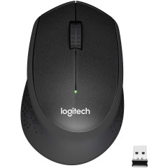 Мышь беспроводная Logitech M330 Silent Plus Black (черная, оптическая, 1000dpi, 2.4 GHz/<wbr>USB-ресивер, бесшумная, под правую руку) (M/<wbr>N: M-R0051 / C-U0010)