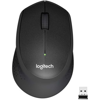 Мышь беспроводная Logitech M330 Silent Plus Black (черная, оптическая, 1000dpi, 2.4 GHz/<wbr>USB-ресивер, бесшумная, под правую руку) (M/<wbr>N: M-R0051 / C-U0010) - Metoo (1)