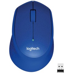 Мышь беспроводная Logitech M330 Silent Plus Blue (синяя, оптическая, 1000dpi, 2.4 GHz/<wbr>USB-ресивер, бесшумная, под правую руку) (M/<wbr>N: M-R0051 / C-U0010) 910-004910