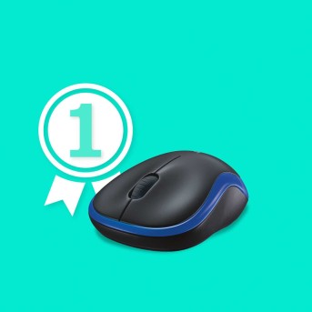 Мышь беспроводная Logitech M185 Blue (синяя, оптическая, 1000dpi, 2.4 GHz/<wbr>USB-ресивер) (M/<wbr>N: MR0087 / CU0019) - Metoo (9)