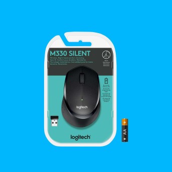 Мышь беспроводная Logitech M330 Silent Plus Black (черная, оптическая, 1000dpi, 2.4 GHz/<wbr>USB-ресивер, бесшумная, под правую руку) (M/<wbr>N: M-R0051 / C-U0010) - Metoo (8)