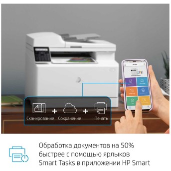 МФУ HP 7KW56A Color LaserJet Pro MFP M183fw Printer (A4) Printer/<wbr>Scanner/<wbr>Copier/<wbr>Fax/<wbr>ADF, 600 dpi, 800 MHz, 16 ppm, 256 MB DDR, 128 MB Flash, tray 150 pages, USB+Ethernet+Wi-Fi, Duty cycle 30000 pages - Metoo (5)