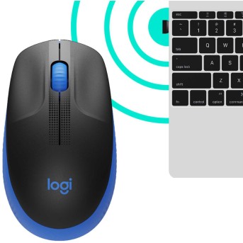 Мышь беспроводная полноразмерная Logitech M190 Blue (M/<wbr>N: MR0087 / CU0019) - Metoo (3)