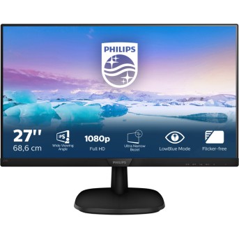 Монитор LCD 27'' 16:9 1920х1080 IPS, nonGLARE, 250cd/<wbr>m2, H178°/<wbr>V178°, 10М:1, 5ms, VGA, DVI, HDMI, Tilt, 2Y, Black - Metoo (1)