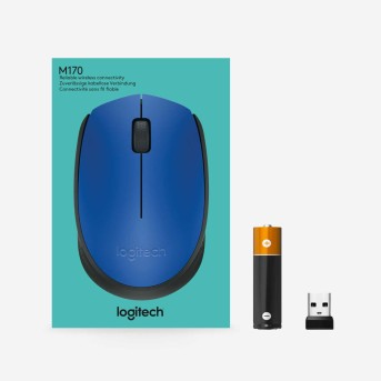 Мышь беспроводная Logitech M171 Blue (синяя, оптическая, 1000dpi, 2.4 GHz/<wbr>USB-ресивер) (M/<wbr>N: M-R0060 / C-U0010) - Metoo (7)
