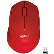Мышь беспроводная Logitech M330 Silent Plus Red (красная, оптическая, 1000dpi, 2.4 GHz/USB-ресивер, бесшумная, под правую руку) (M/N: M-R0051 / C-U0010) 910-004911