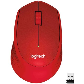 Мышь беспроводная Logitech M330 Silent Plus Red (красная, оптическая, 1000dpi, 2.4 GHz/<wbr>USB-ресивер, бесшумная, под правую руку) (M/<wbr>N: M-R0051 / C-U0010) 910-004911 - Metoo (1)