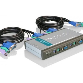 KVM переключатель D-Link DKVM-4K/<wbr>A7A 4 портовый с портами PS/<wbr>2 и VGA - Metoo (2)