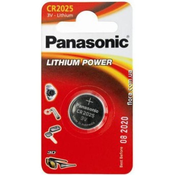 Батарейка дисковая литиевая PANASONIC CR-2025/<wbr>1B - Metoo (1)