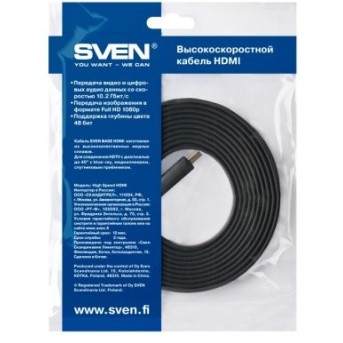 Кабель Sven HDMI 19M-19M High Speed HDMI Flat 3.0 в Metoo.kz - Metoo (3)