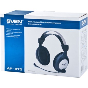 Наушники с микрофоном SVEN AP-870 Черные - Metoo (2)