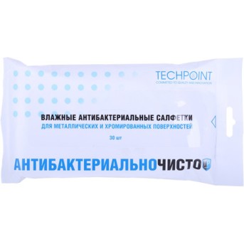 Влажные салфетки Techpoint 8071 для металлических и хромированных поверхностей в мягкой упаковке(30шт.) - Metoo (1)