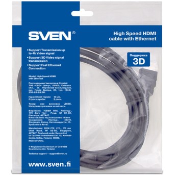 Кабель Sven HDMI v.1.4 19M-19M 1.8м - Metoo (2)