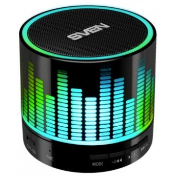 Speaker SVEN PS-47, black (3W, Bluetooth, USB, microSD, FM, 300mA*h) - Metoo (1)