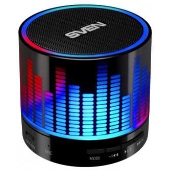 Speaker SVEN PS-47, black (3W, Bluetooth, USB, microSD, FM, 300mA*h) - Metoo (2)