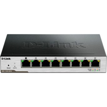 D-Link DGS-1100-08PD/<wbr>B1A Настраиваемый коммутатор EasySmart с 8 портами 10/<wbr>100/<wbr>1000Base-T и поддерж - Metoo (1)