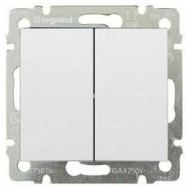 Legrand 774405 Выключатель 2клав 10A БЕЛ VLN