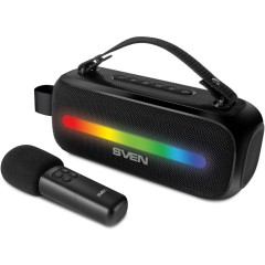 SVEN PS-255, черный, акустическая система 2.0, 12W, Bluetooth, FM, USB, karaoke mic, 3600mA*h