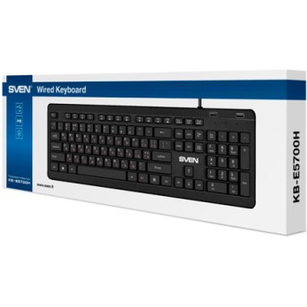 SVEN Клавиатура KB-E5700H 2 USB порта, чёрная - Metoo (5)