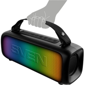 SVEN PS-235, черный, акустическая система, 12W, TWS, Bluetooth, FM, USB, 1500mA*h - Metoo (4)