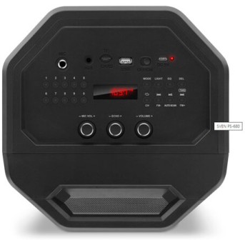 SVEN PS-680, черный, акустическая система (65W, TWS, Bluetooth, FM, USB, microSD, LED-display, RC) - Metoo (2)