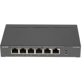 TP-Link TL-SF1006P 6-портовый 10/100 Мбит/с настольный коммутатор с 4 портами PoE+ в Metoo.kz - Metoo (2)