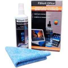 F440013 "FAVORIT OFFICE" Notebook clean complete Набор для Ноутбуков. Спрей 50 мл + Тонкая микрофибра 18х18 (блистер)