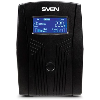 Источник бесперебойного питания SVEN Pro 650, 390Вт, LCD, USB, RG-45, 2 евро розетки - Metoo (2)