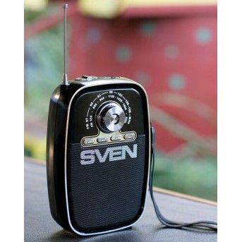 SVEN SRP-445, черный, радиоприемник (3W, FM/<wbr>AM, USB, microSD, battery) - Metoo (5)