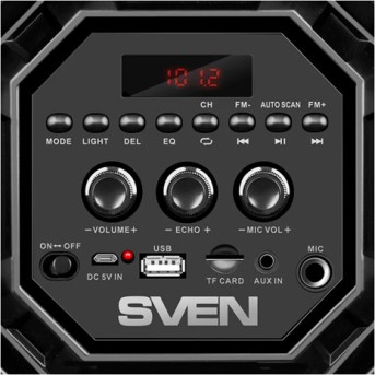 SVEN PS-550, черный, акустическая система 36W, Bluetooth, FM, USB, microSD, LED-display, 2000mA*h - Metoo (4)