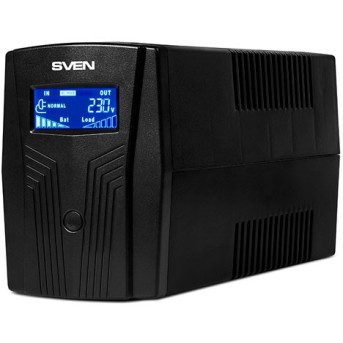 Источник бесперебойного питания SVEN Pro 650, 390Вт, LCD, USB, RG-45, 2 евро розетки - Metoo (1)