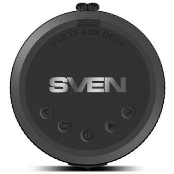 SVEN PS-210, black (12W, Водонепроницаемый (IPx6), TWS, FM, USB, microSD, 1500mA*h) - Metoo (4)