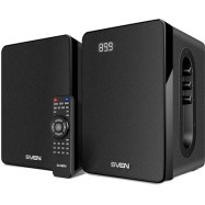 SVEN SPS-710, чёрный, акустическая система 2.0, мощность 2x20Вт (RMS), FM-тюнер, USB/SD, дисплей