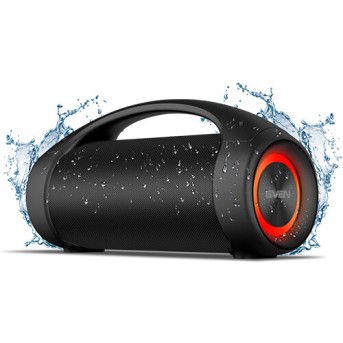 SVEN PS-370, черный, акустическая система 2.0, мощность 2х20Вт(RMS), Bluetooth, FM, USB, Водонепроницаемый (IPx5), подсветка, microSD, 2x3600mA*h в Metoo.kz - Metoo (1)