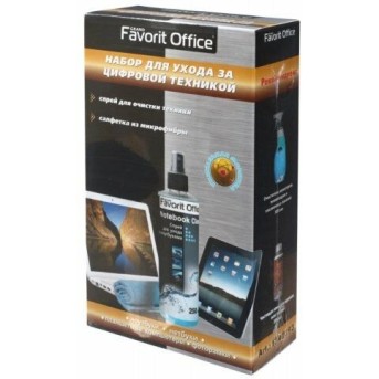 F540393 "FAVORIT OFFICE" Набор для ухода цифровой техникой, спрей 250 мл + 1 микрофибра - Metoo (1)