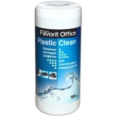 F230007 "FAVORIT OFFICE" Plastik Clean, влажные салфетки для пластика, туба 100 салфеток