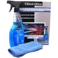 F150387 "FAVORIT OFFICE" Набор для ухода за экранами LCD LED OLED Plasma, спрей 500 мл+1 микрофибра